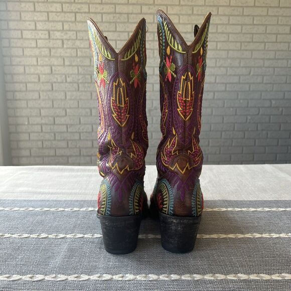 Old Gringo Tiegan Western Cowboy Boots Extremely Rare 7.5 Colorful Embroidered - Picture 6 of 16